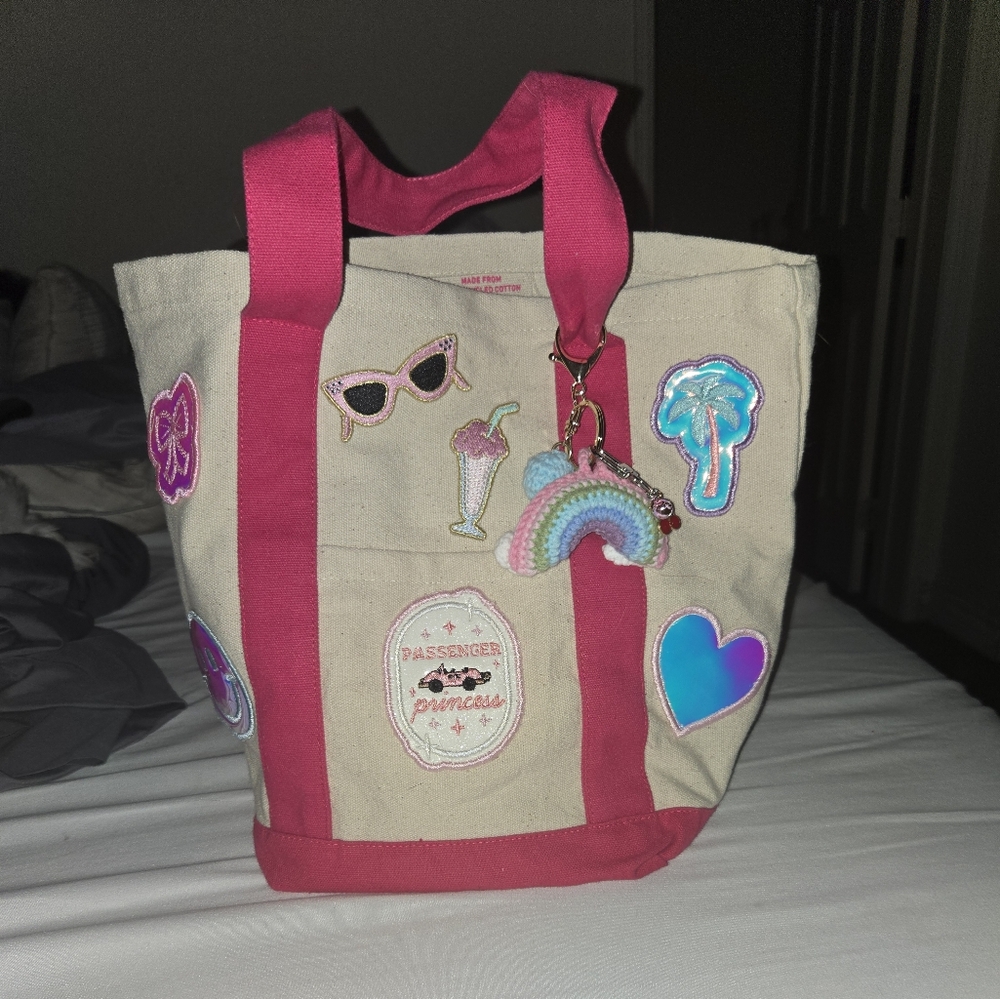 Mini Tote With Summer Patches Sewn On